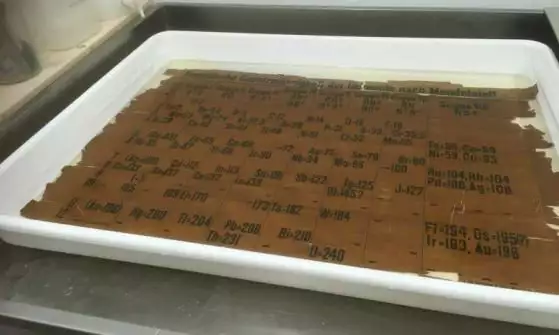 Най-стария екземпляр на Менделеевата таблица от университета Сейнт Андрюс